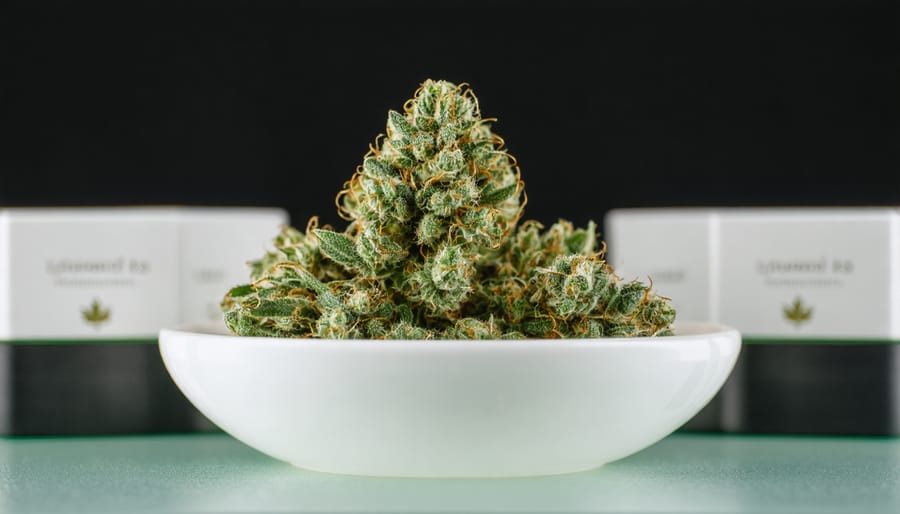 Licensed cannabis dispensary storefront in Canada with regulatory signage